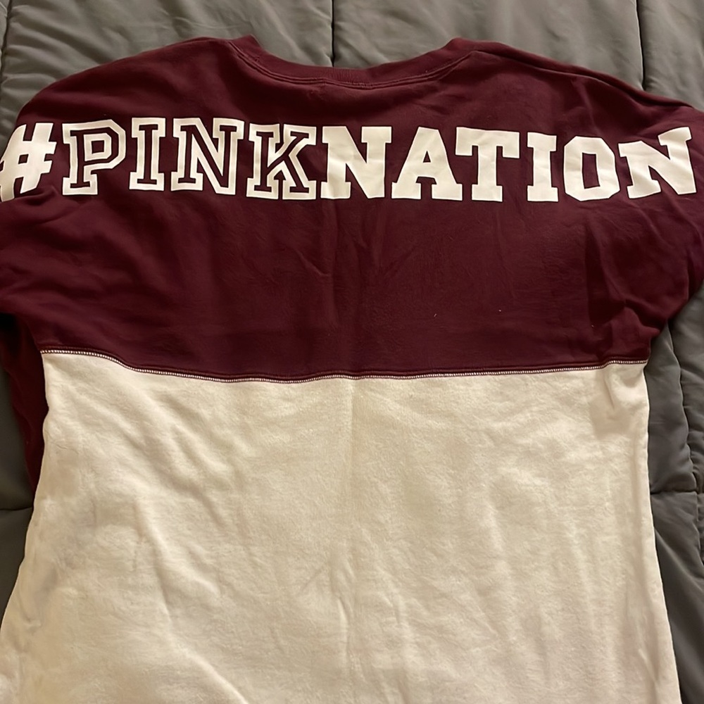 Pink oversized long sleeve shirt